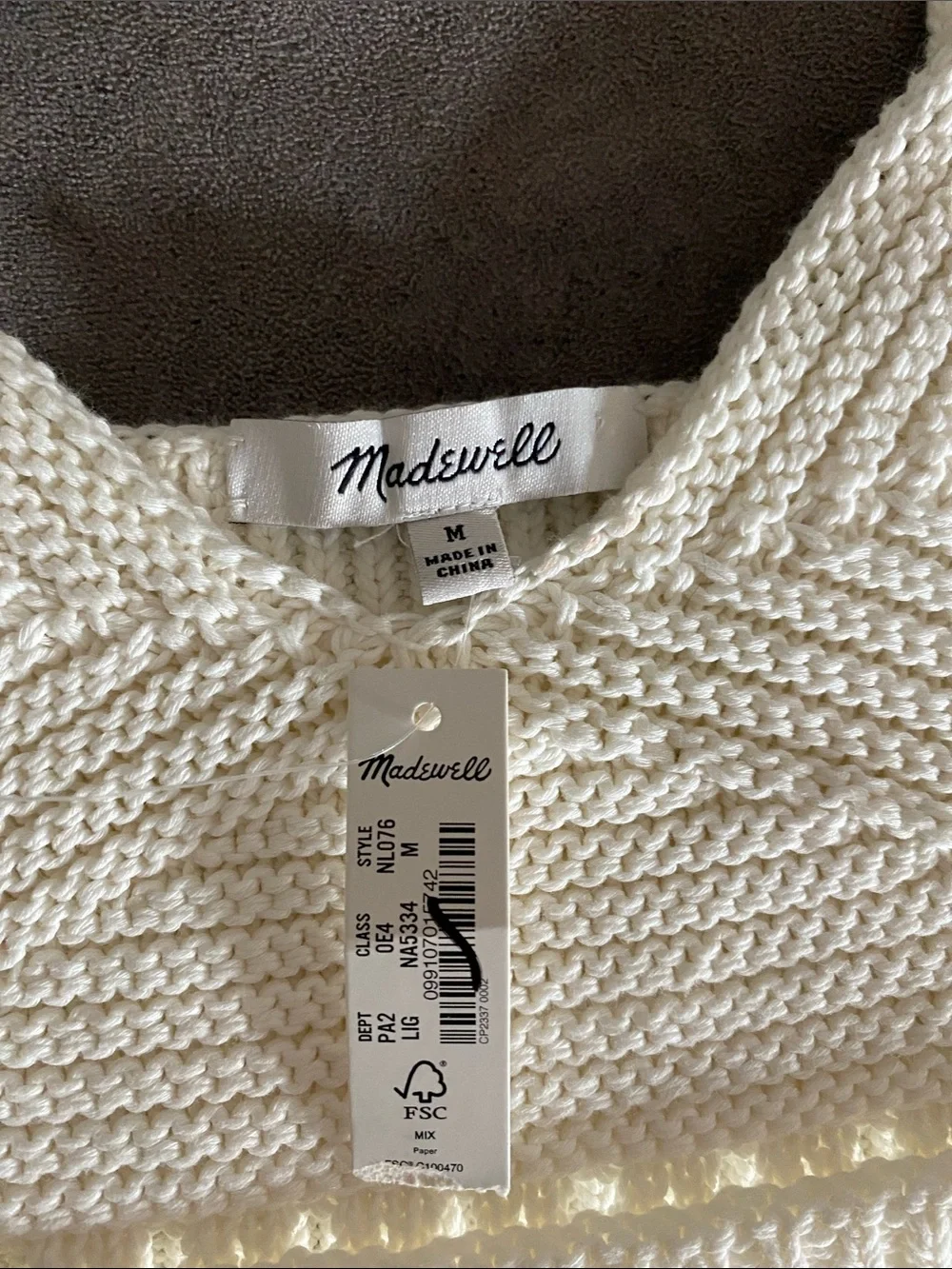 Madewell Cream Crochet Bralette